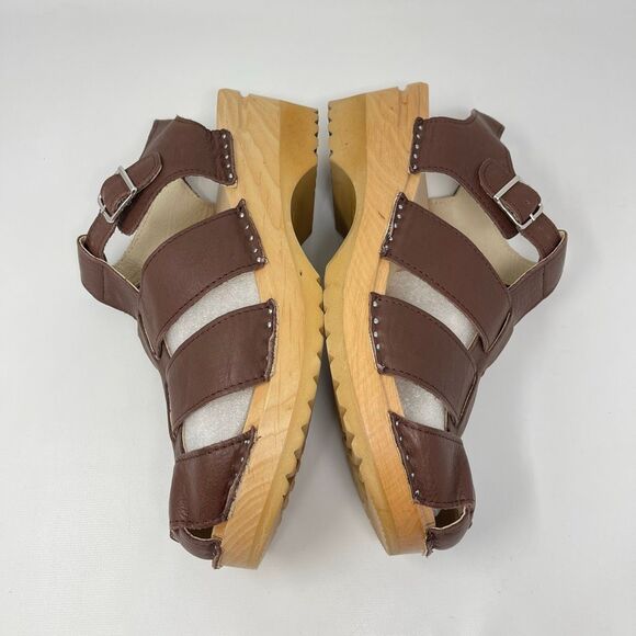 Troentorp Homer Brown Leather Clogs Sandals Men’s Size US 14 EU 47 Excellent main image 8